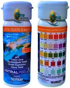 Fita Teste AstralPool 5 em 1: Análise Rápida de 5 Parâmetros Essenciais da Água