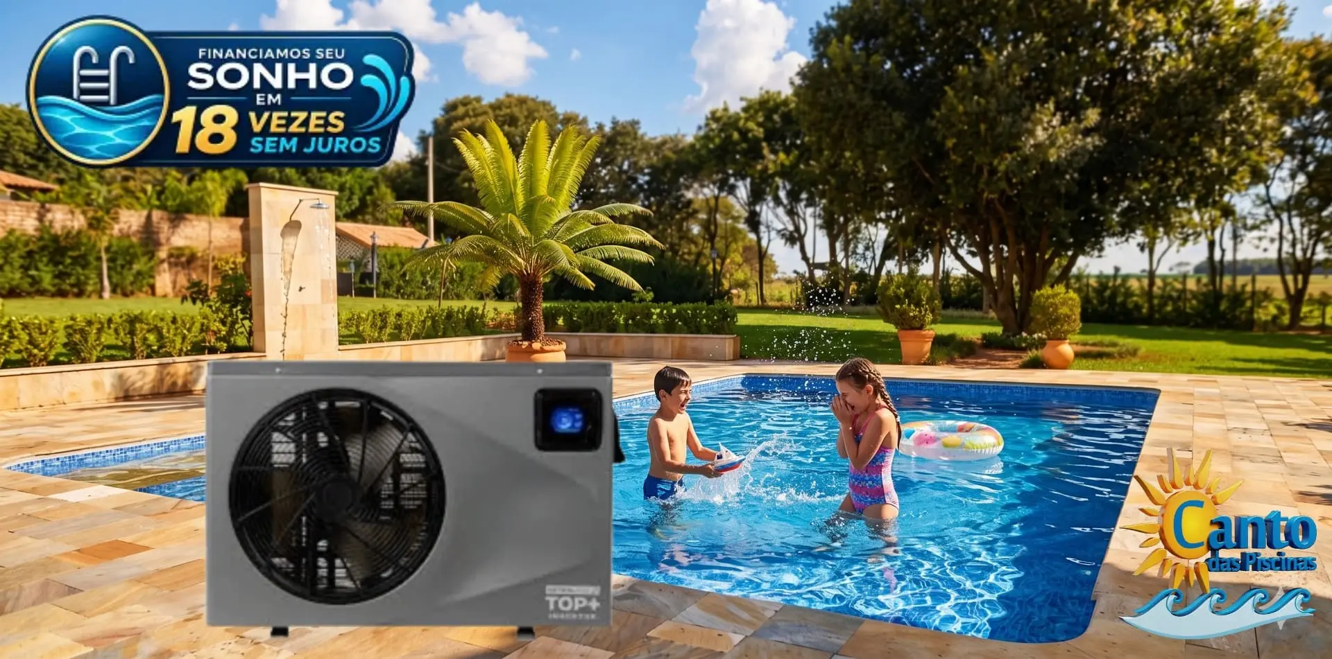 Instalação de aquecedor de piscina de alta performance