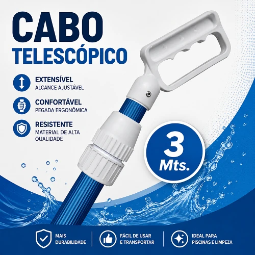 Cabo Telescópico 3 Metros | Pooltec