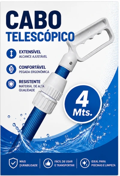 Cabo Telescópico 4 Metros | Pooltec