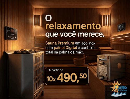 Parcele a sua sauna em até 10 vezes sem juros!