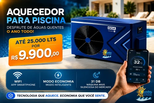 Aquecedor para piscina até 25.000 litros, por R$ 9.900,00