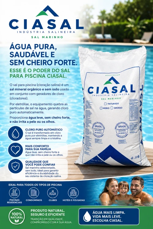 Sal para Piscina:Sal para Piscina: Água Leve e Sem Irritação | 25kg