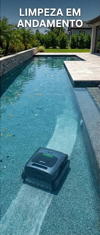 Robô aspirador sem fio Beatbot AquaSense Pro operando de forma autônoma