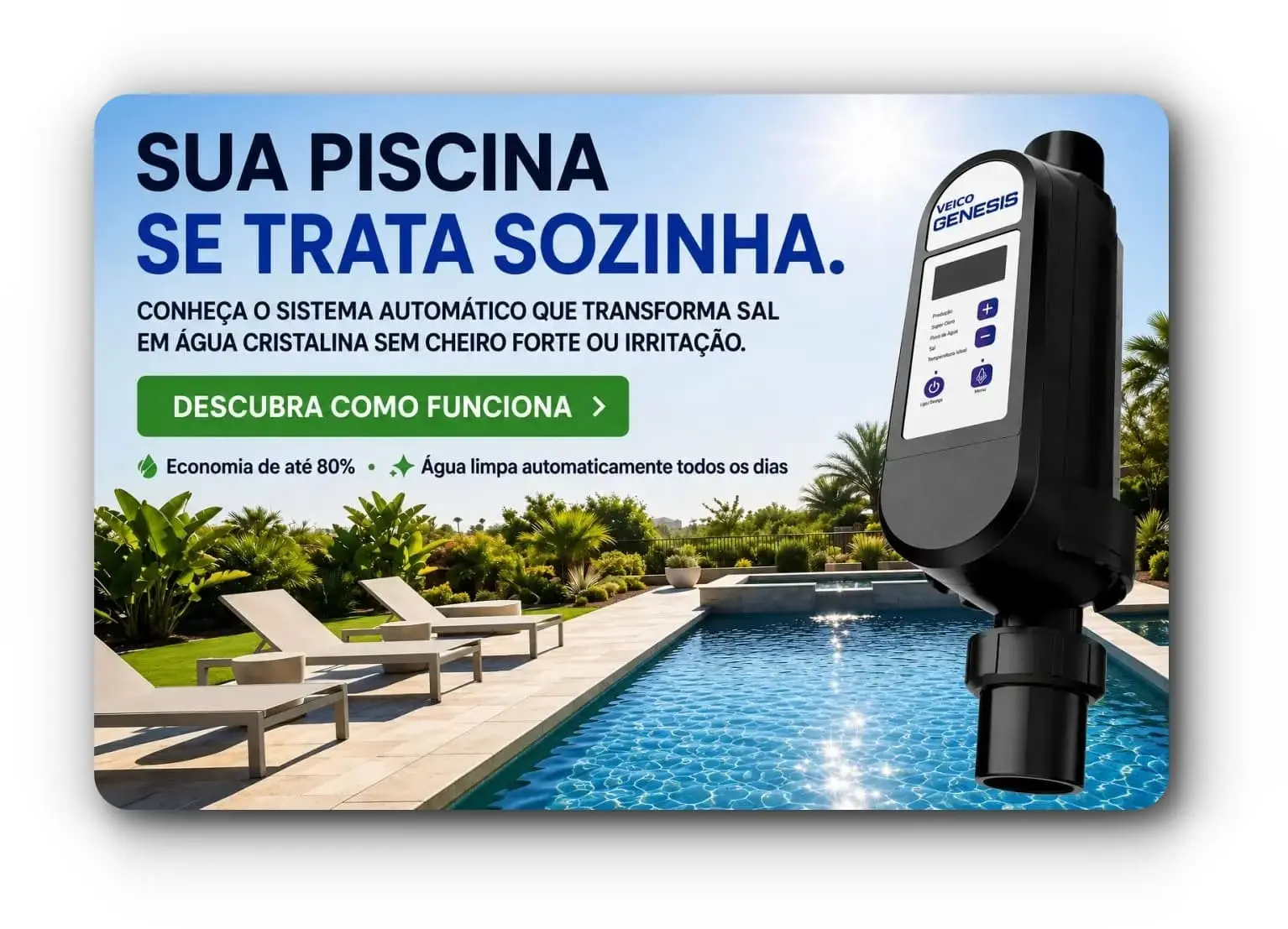 Gerador de cloro para piscinas