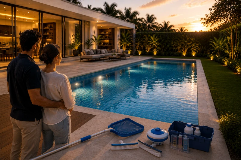 Piscina residencial moderna