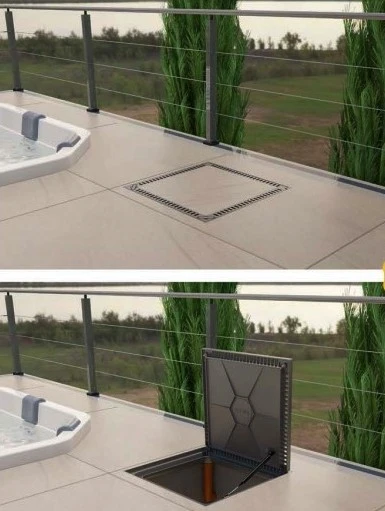 Tampa integrada ao porcelanato