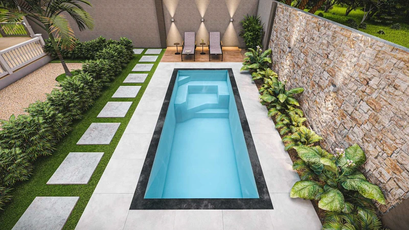 Desfrute momentos de puro prazer na piscina Slim Spa - seu oásis de tranquilidade.