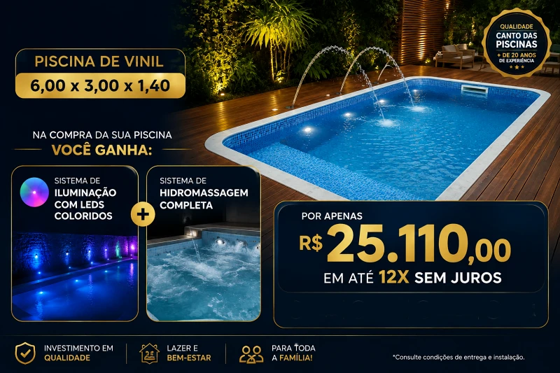 Formato Retangular da Piscina em Promoção 6x3m