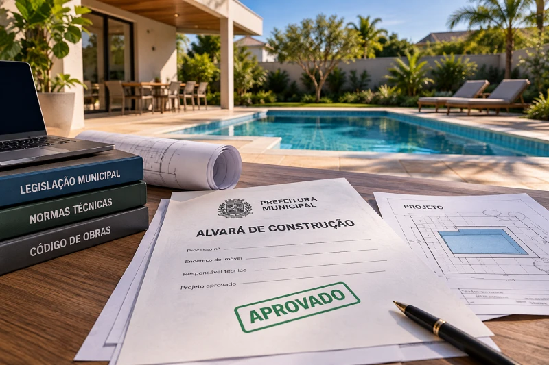 Documentação e planejamento para construção de piscina